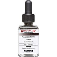 Schmincke 28 ml 606 Dark Brown Aero Color Akrilik Mürekkep