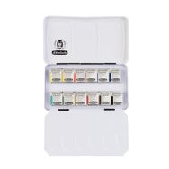 Schmincke 75112 Akademie Aquarell Metal Kutu 12 x Yarım Tablet Sulu Boya Seti