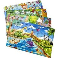 Schmülzer 30 Parça Renkli Hayvanlar Alemi 4 Adet Çocuk Eğitici Puzzle