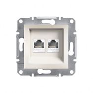 Schneider 3606480987366 Electric Eph4470123 Asfora Krem İkili Rj45 Cat5e Utp Data Prizi