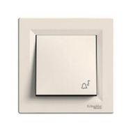 Schneider Asfora Krem Zil İşaretli Light Anahtar