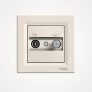 Schneider Asfora Tv Sat Geçişli Krem EPH3400323 Priz