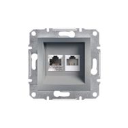 Schneider Electric Asfora Çelik Plus RJ11 RJ45 Priz