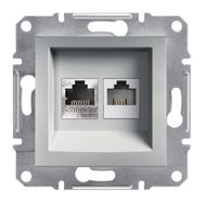 Schneider Electric Asfora Plus Alüminyum RJ11 RJ45 Priz