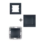 Schneider Electric EPH0800171 Asfora Plus Antrasit Zil Yaylı Çerçeveli Anahtar