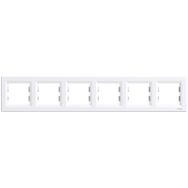 Schneider Electric EPH5800621 Asfora Beyaz 6lı Yatay Çerçeve