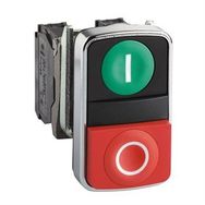 Schneider Electric XB4BL73415 - Yeşil Sıva Altı/Kırmızı Çıkık Işıklı Çift Başlıklı Ø22 1Na+1Nk 24V Buton