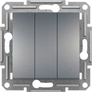 Schneider EPH2100162 Üçlü Çelik Çerçevesiz Anahtar