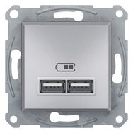 Schneider EPH2700261 Asfora 2li 21 Alüminyum Çerçeveli USB Prizi