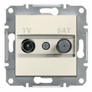 Schneider EPH3470123 Asfora 2'li Çerçevesiz Krem Sonlu F Tipi TV-SAT Prizi