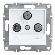 Schneider EPH3670121 Asfora 3'lü Beyaz Çerçevesiz Sonlu TV-SAT Prizi