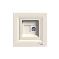 Schneider EPH4100123 Asfora Tekli Krem Çerçeveli RJ11 Telefon Prizi