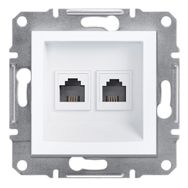 Schneider EPH4270121 Çerçevesiz Asfora Beyaz RJ11 İkili Nümeris Cat-3 Telefon Prizi