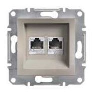 Schneider EPH4400169 Asfora Bronz Rj45 2 Çıkışlı Telefon Prizi