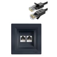 Schneider EPH4400171 Asfora Antrasit 2li RJ45 CAT5E Utp Telefon Data Prizi