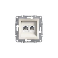 Schneider EPH4470123 Asfora Krem 2xRj45 2xRj45 Cat 5E Utp Data Prizi Çerçevesiz