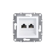 Schneider EPH4870121 Asfora Beyaz Çerçevesiz 2li RJ45 CAT6 Utp Telefon Data Prizi