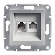 Schneider EPH5200161 Asfora Alümiyum RJ45 CAT6 UTP+RJ11 Priz Çerçevesiz