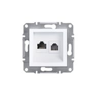 Schneider EPH5270121 Asfora Beyaz Çerçevesiz RJ11 RJ45 CAT6 Utp Telefon Data Prizi