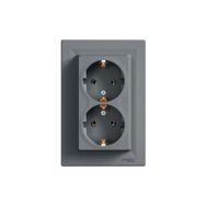 Schneider EPH9900162 Asfora Çelik 2'li Topraklı Priz