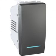 Schneider MGU3.101.12N Unica 250V AC 10A 1 Modül Grafit Işıklı Külbütör Anahtarı