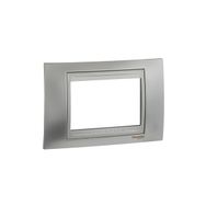 Schneider MGU66.103.038 Unica Top 3 Modüllü Krom Satine Alüminyum Anahtar Priz Çerçevesi