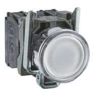 Schneider XB4BW31M5 22 mm 220-240V 1NA+1NK Yaylı Dönüşlü Beyaz Işıklı Buton