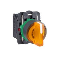 Schneider XB5AK135M5 230V 22 mm 1NA+1NK 3 Konumlu Sabit Turuncu Işıklı Mandal Buton