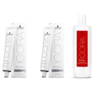 Schwarzkopf 2 Adet Igora Royal Absolutes Silverwhite Slate Grey Saç Boyası + 1 lt Oksidan
