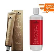Schwarzkopf İgora 3 Adet Royal Absolutes 8-50 Açık Kumral-doğal Altın Saç Boyası + 1 lt Oksidan