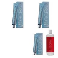 Schwarzkopf İgora 3 Adet Royal Highlifts 10-21 Ultra Sarı Küllü Sandre Saç Boyası + 1 lt Oksidan