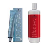 Schwarzkopf İgora 7 Adet Royal Highlifts 10-4 Ultra Sarı Bej Saç Boyası + 1 lt Oksidan