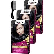 Schwarzkopf Palette Deluxe 1-1 Gece Mavisi x3 Saç Boyası+Saç Açıcı Tarak