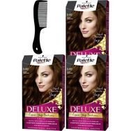 Schwarzkopf Palette Deluxe 5-60 Sıcak Çikolata x3 Saç Boyası + Saç Açıcı Tarak
