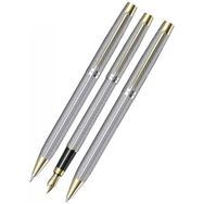 Scrikss 722w 3'lü Balıksırtı Desenli Gold-krom Dolma Kalem & Tükenmez Kalem & Versatil Kalem Seti