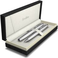 Scrikss Elagance 35 Dolma Kalem Medium Uc + Tükenmez Kalem + Versatil Kalem 0.7mm Üçlü Set Mat Siyah Altın SCR-T000SAII35058A