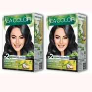 Sea Color 1.0 Siyah 2x2 Tüp Amonyaksız Krem Saç Boyası