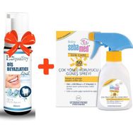 Sebamed Spf 50 200 ml Bebek Güneş Koruma Spreyi+E2'Quality Diş Beyazlatıcı Köpük