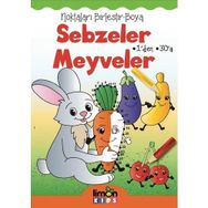 Sebzeler Meyveler Noktaları Birleştir Boyama Kitabı - Limonkids