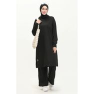Sefamerve 0044-05 Siyah Kadın Tunik Pantolon İkili Takım