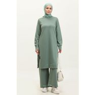 Sefamerve 0044-32 Çağla Yeşili Kadın Tunik Pantolon İkili Takım