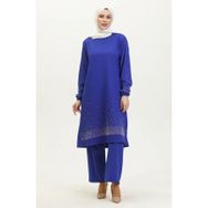 Sefamerve 0409-03 Saks Kadın Tunik Pantolon İkili Takım