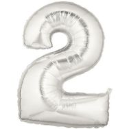 Şekilli 2 Numara Supershape Silver Rakam Folyo Balon