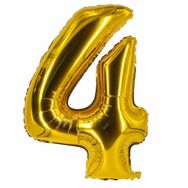 Şekilli 4 Numara Supershape Gold Rakam Folyo Balon