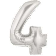 Şekilli 4 Numara Supershape Silver Rakam Folyo Balon