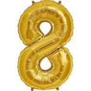 Şekilli 8 Numara Supershape Gold Rakam Folyo Balon
