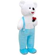 Selay Kalpli Mavi Tulumlu Ayı 115 cm Peluş Oyuncak