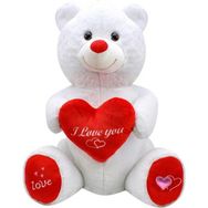 Selay Toys 80 cm Beyaz Kalpli Peluş Ayıcık