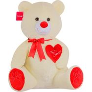 Selay Yumoş Ayı 47 cm Ekru Kalpli Peluş Ayı