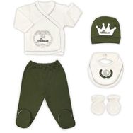 Sema Baby Yeşil Prens Lüks 5 Parça Hastane Çıkışı Zıbın Seti